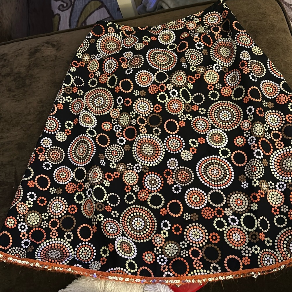 Talbots Brown Patterned A-Line Skirt 4